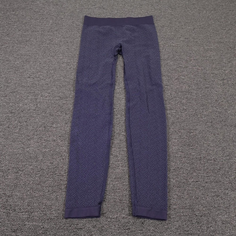 Title Nine Leggings Womens Small Purple Textured Knit High Rise Ankle Yoga